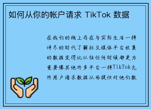 如何从你的帐户请求 TikTok 数据 